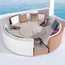 Rattan sofa combination living room balcony rattan chair sofa hotel rattan Leisure outdoor furniture Villa rattan sofa