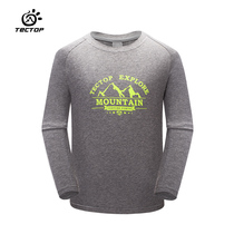 Touring outdoor men and women comfortable skin-friendly breathable outing mountaineering cotton round neck long sleeve T-shirt