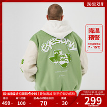 FPA green baseball uniform cotton clothing American autumn and winter national tide brand trend loose thickening couple jacket jacket men
