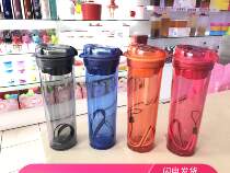 Tupperware 600 ml cup crystal color tea rhyme with heart cup large capacity tea cup portable fashion office students