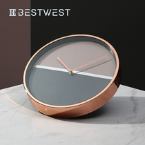 BEST WEST light luxury wall clock living room home fashion decorations Nordic art time clock Wall creativity