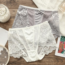 White flat-legged underwear womens boxer cotton crotch boxer lace ultra-thin non-trace anti-light leggings safety pants