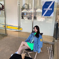 Drew Smiley graffiti patch Tide brand FOG high street trend loose men and women Autumn Winter denim jacket jacket