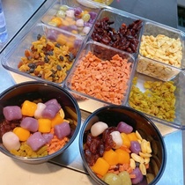 Ice powder ingredients box Transparent seasoning box Combination set 8 style ingredients box with lid Ice powder ingredients box Milk tea shop collection