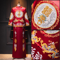 Mens Xiuhe clothing 2021 new male groom Chinese dress wedding jacket wedding dress Xiuhe mens dragon and phoenix coat summer