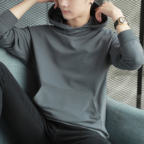 Even cap sweatshirt male spring autumn 2022 new loose tide 100 hitch ride-hailing pure color casual blouse long sleeve t-shirt man