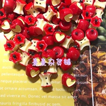 (Xixi grocery store)Simulation love apple food play resin accessories DIY mobile phone shell material