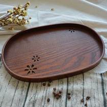 Tea water glass tray Wooden Creative Round Day Style Tea Set Tea Tray Home Simple Fruits Pan Wood Plate Hotel Cup Tray