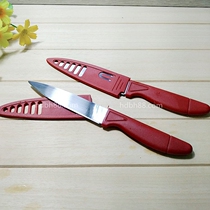 Hot Pin Kitchen Red Bush Water Fruit Knife Straight Handle Knife Stainless Steel Melon And Fruit Knife Thinning Peeler Small Knife With Knife Sleeve