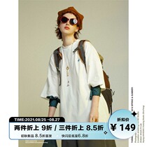  UNVESNO Retro hole tide brand hip-hop T-shirt Japanese casual couple loose bottoming shirt short-sleeved T-shirt