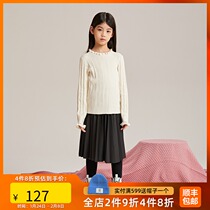 lagetom Legom Children's Wear Fall Winter New Lace Crewneck Pullover 802034002