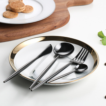 ins net red mirror polished stainless steel western dining cutlery suit steak knife fork sweet stirring spoon fruit fork