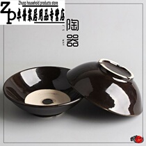 Wine bowl antique ancient small Bowl drinking black retro steamed rice bowl home soil bowl ceramic pass hero prop Bowl