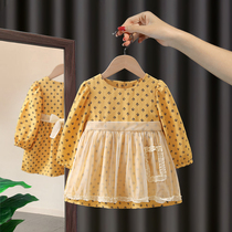 Girl dress spring and autumn 2021 foreign style Net Red new child princess skirt childrens dress tide girl baby Autumn dress