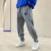 Boys sweatpants Spring and Autumn Mid-Big Tide Handsome Fashion Autumn Pants Children Korean version of foreign style gray pants