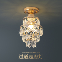 European-style light luxury American small crystal ceiling lamp Living room Aisle Corridor entrance Post-modern home French chandelier