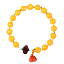 Tianguang Hui natural amber beeswax hand string female beeswax multi-treasure bracelet Amber hand string old honey with the shape bracelet