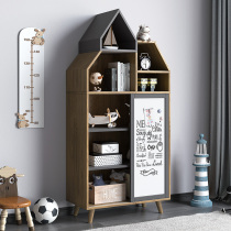 Childrens bookshelf with drawing board Baby toy storage rack locker Nordic style bedroom student picture book shelf