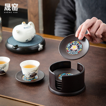 Sheng Kiln Electric Wood Tea Cushion Enamel Color Cup Cushion Tea Cup Totea Dao Qigong Fu Tea Cup Toinsulation Mat Creative Tea Set Accessories