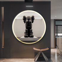 kaws entrance decoration painting circular living room restaurant with paintings tide sign violent bear into the house