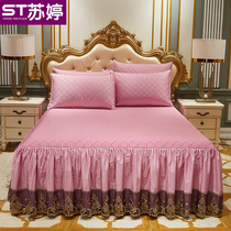 European new cotton 60 gongsatin long-staple cotton one-piece dress three-piece cotton bedding 1 8m latex bedspread