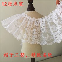 Handmade diy12cm pastoral White high quality Lolita style pleated lace accessories crazy promotion