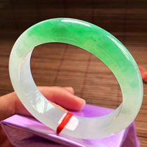 Jade One Smear Green Ice Seed Emerald Jade Bracelet Positive Circle Warm Moisturizing Ice Overdraft Bracelet Myanmar Original Stone Noble Princess Bracelet