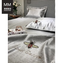 Washable Ice Silk Cool Mat Three Sets Summer Air Conditioning Soft Mat 1 8m bed 1 5 m Foldable bed Skirt Lace