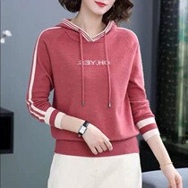 Brand discount store big brand womens foreign trade Foreign single European hooded sweater womens short sweater autumn and winter