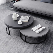 Italian minimalist round tea table TV cabinet combination simple modern small apartment size flower a few tea table living room furniture