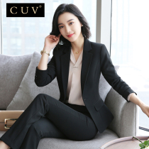 Work interview professional clothes female 2021 autumn and winter new teacher host work clothes dress temperament suit suit suit