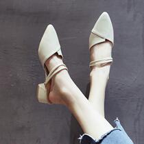 Thick-heeled sandals women 2020 Summer new lazy people wear Muller shoes half-back womens shoes Baotou womens shoes