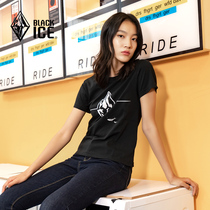 Black Ice new sports cotton T-shirt round neck casual print womens cotton Tee F1505