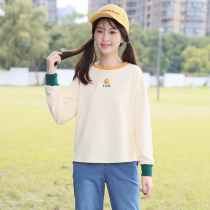  2020 spring and autumn girls autumn sweater Junior high school students high school girls Korean loose T-shirt college style top