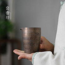 Rock Workshop Handmade Thin Tire Ceramic Justice Cup Retro Hand Grip Sub tea Cup Tea Sea