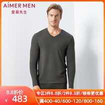 Mr. Aimu mens base warm thick trousers wool double long sleeve trousers NS73C942