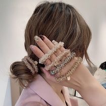 - Crystal hair ring bracelet dual-use head rope Korean version of the net red simple hair rope leather band female tie hair ornaments