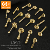 New Chinese brass pendant handle Pure copper gold light luxury kitchen cabinet wardrobe door handle Hardware furniture All copper handle