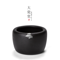 Daceramic Hall Black Potter Zen breeze hand - inlaid tin tea wash office kung fu tea ceramic accessories for multi - style water washing