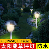  Solar light Stainless steel outdoor waterproof garden light Garden landscape lighting LED plug-in light Lawn light