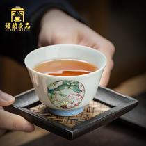 Jingdezhen ceramics hand-painted pastel group butterfly master cup Kung Fu tea cup Tea cup Bubble large teacup Single cup