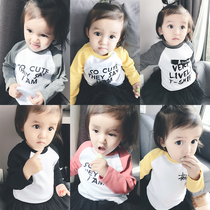 Baby childrens clothes T-shirt base shirt baby spring and autumn boys set long sleeve summer girls