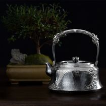 Chengyi Silverware Section 61 handmade silver pot Star meteorite pattern beam pot Engraved sterling silver kettle