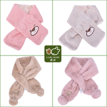 Rabbi new childrens scarf baby plus velvet scarf winter plush wind-proof warm men and womens collars
