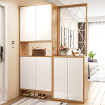 Multifunctional entrance cabinet Shoe cabinet with full-length mirror Hidden shoe stool Living room simple modern screen partition