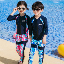 New Korean split parent-child swimsuit boys and girls children and children swimsuits long-sleeved beach casual swimwear