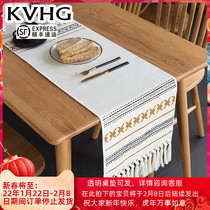 KVHG Nordic Table Table Flag Modern Simple Light Luxury Tea Flag Tablecloth Long Strip Decorative Cloth Tea Table Cover Scarf