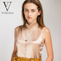 Vellichor designer Korean imitation pearl sweater chain female can pull adjustable sweater chain pendant