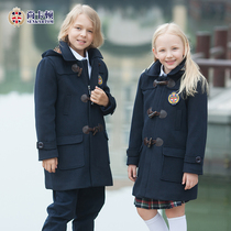 Horn buckle coat warm coat for middle school students and primary school students school uniform class uniform Kindergarten garden uniform 2019 new