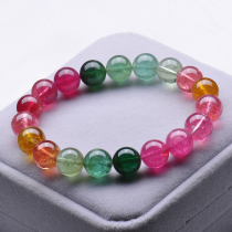 Beads 10 4mm Weight 33 71g Brazilian natural tourmaline bracelet rainbow color string method 05304